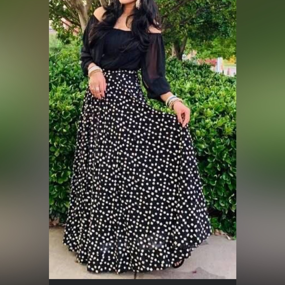 Black cocktail mirror work lehnga set